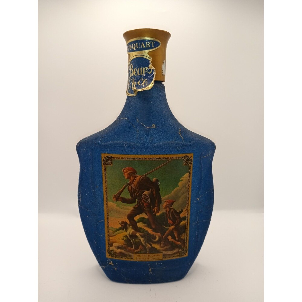 Jim Beam Thomas Benton Art Collectible Blue Whiskey Decanter "The Kentuckian"